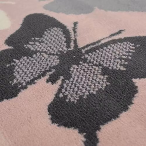 Modern Style Rugs Colourama Butterfly Rug in Blush Grey and Pink, W/D: 80 x 150 cm – 3