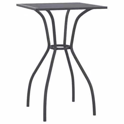 vidaXL Modern Anthracite Square Garden Table in Powder Coated Steel, W/D/H: 50 x 50 x 72 cm – 1