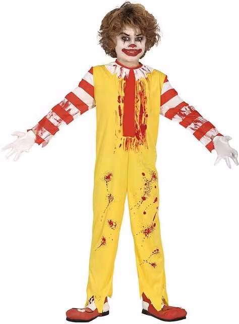 Fiestas Guirca Kids Killer Clown Dress Up Costume Set in Yellow and Red