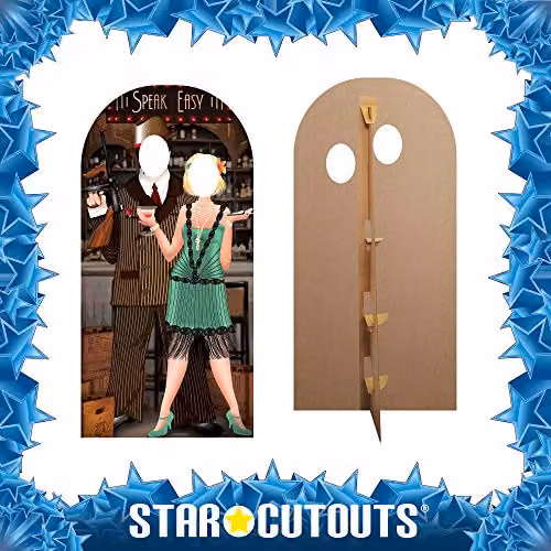 Star Cutouts Roaring Twentys Stand-in Cardboard Cutout, Brown and Multicolour, Height: 191 cm – 3