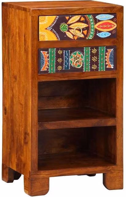 Berkfield Home Telephone Stand in Honey Brown, Solid Acacia Wood, W/D/H: 40 x 35 x 75 cm