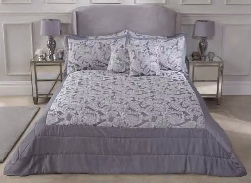 New Edge Blinds Cavendish Grey Polyester Bedspread