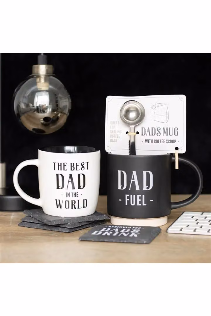 KDMD Dad Fuel Ceramic Mug and Coffee Scoop Clip in Black – 4