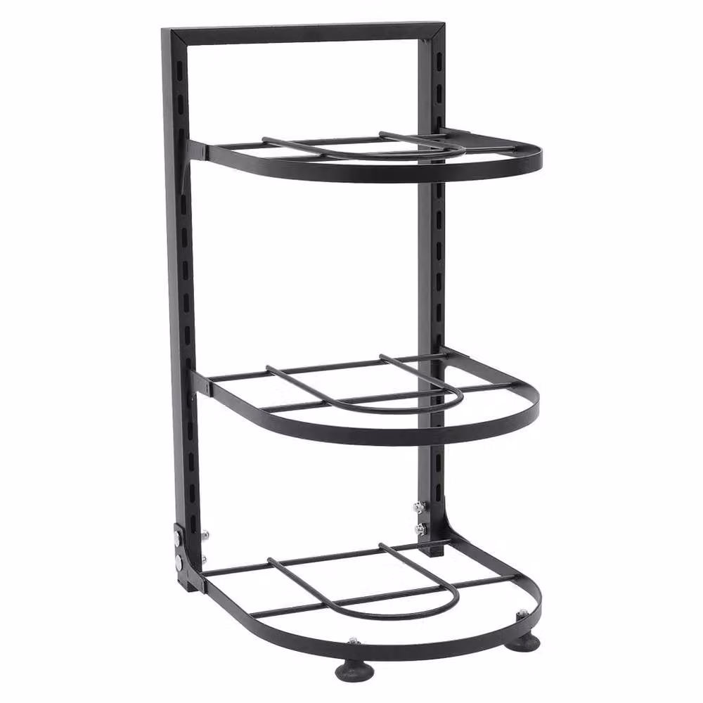 FORGEVIO 3 Tier Black Metal Freestanding Saucepan and Pot Organiser Rack Stand – 4