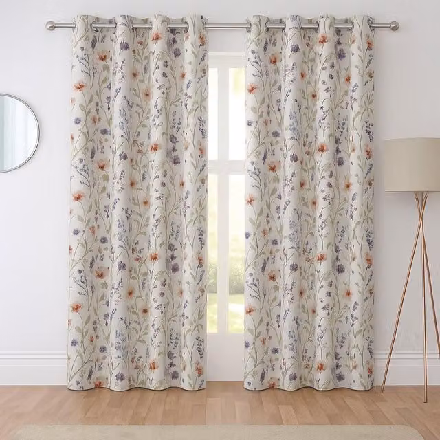 Sundour Hampshire Floral Eyelet Curtains, Multicolour, Width: 168 cm, Drop: 183 cm – 1