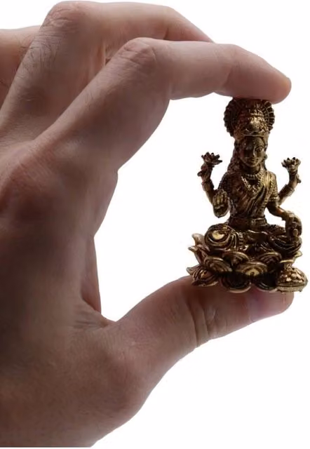 KDMD Handcrafted Brass Miniature Goddess Laxmi in Bronze and Gold – 1