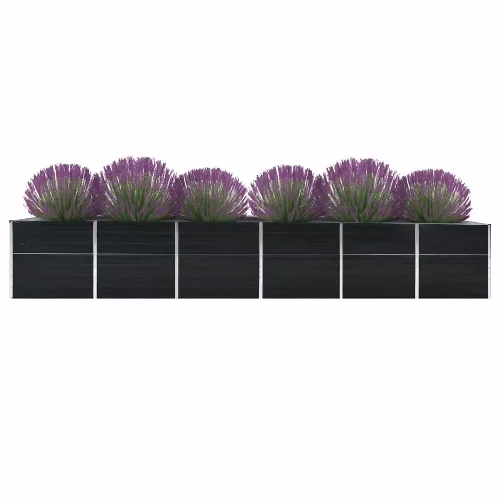 Berkfield Home Garden Galvanised Steel Raised Bed in Anthracite Black, W/D/H: 480 x 80 x 77 cm – 2