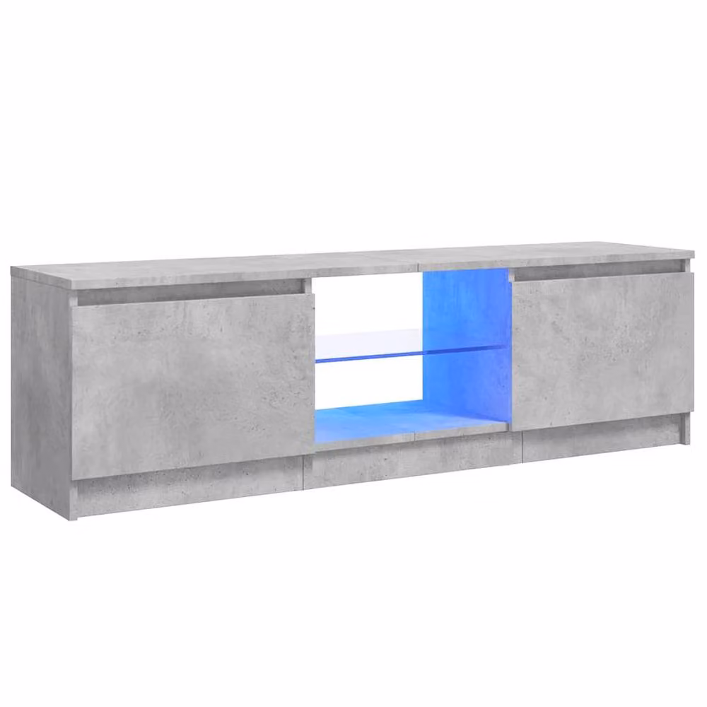 Berkfield Home Modern TV Cabinet with LED Lights in Concrete Grey, W/D/H: 120 x 30 x 35.5 cm – 2