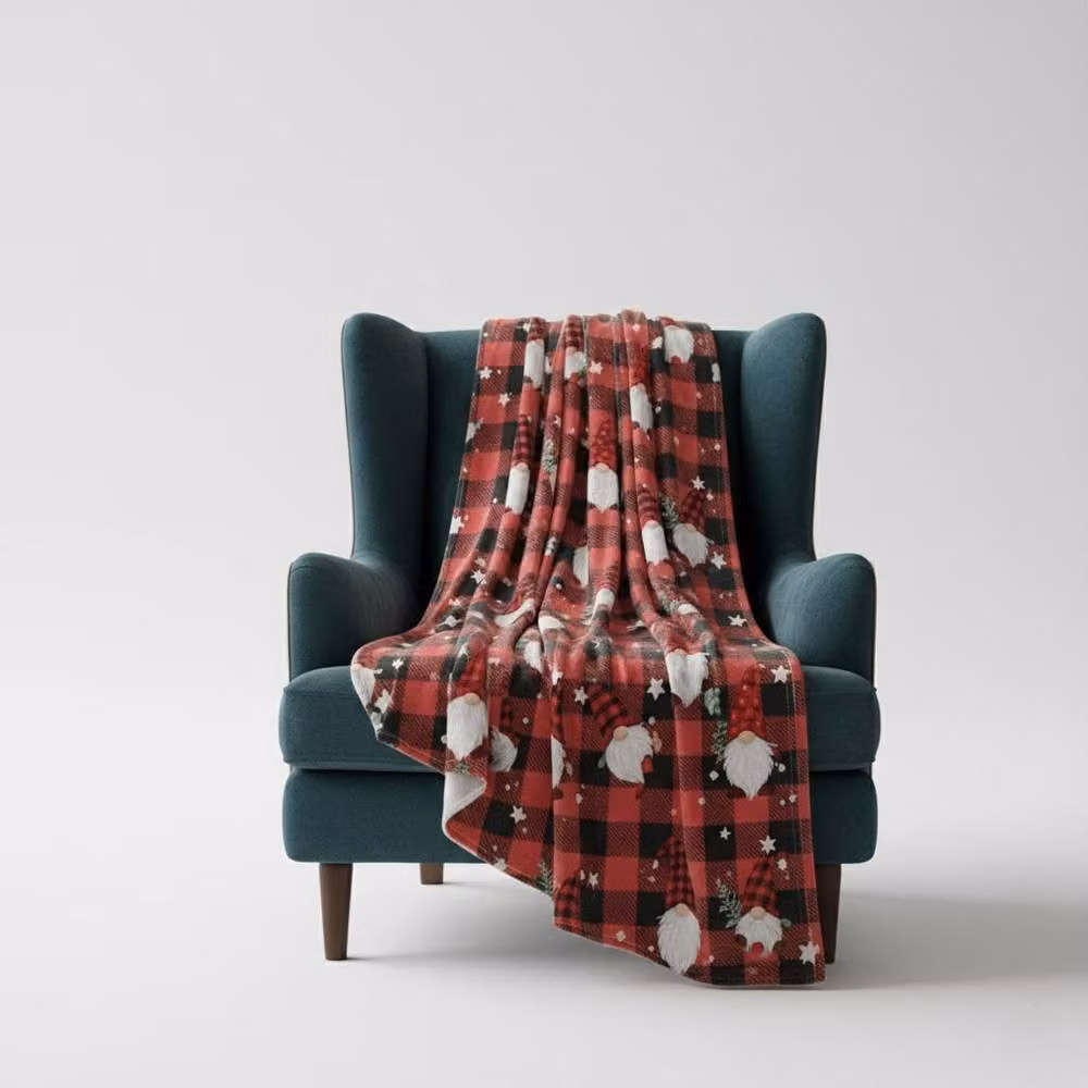 Snug City Red Gonk Print Christmas Throw Blanket, W: 127 cm, D: 152 cm – 2