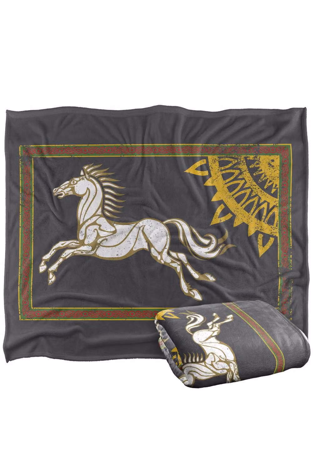 LOGOVISION Lord of the Rings Two Towers Rohan Banner Super Soft Fleece Throw Blanket, Multicolour, W: 127 cm, D: 152.4 cm – 5