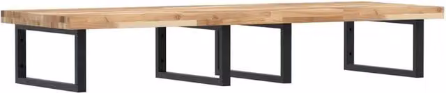 Berkfield Home Wall Mounted Basin Shelf in Brown Acacia Wood and Steel