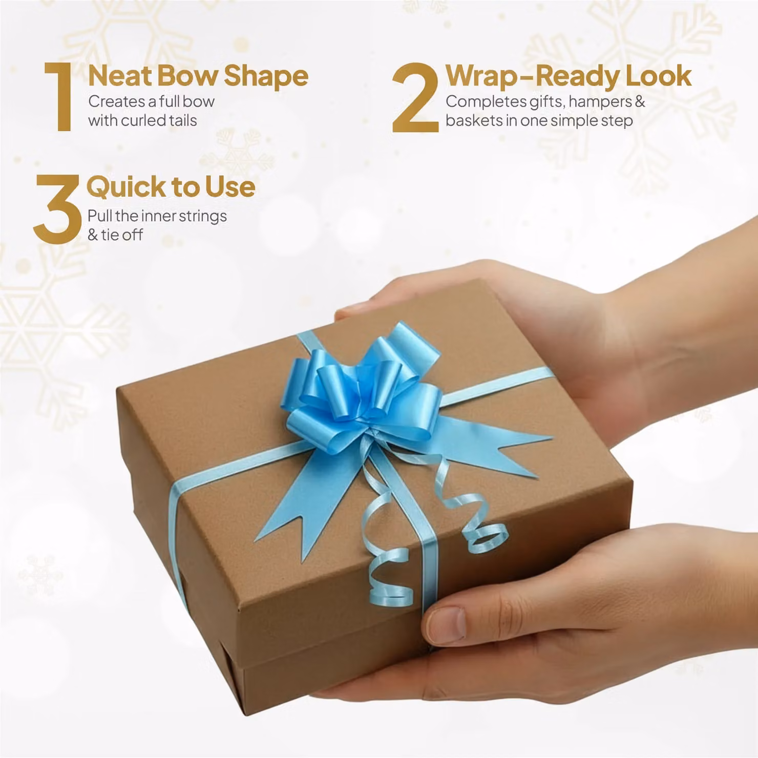 Shatchi 30-Piece Pale Blue Pull Bows, 5 cm Diameter, for Gift Wrapping and Hampers – 4