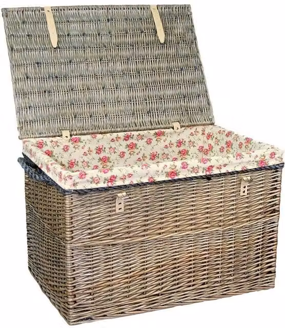 Large Red Wicker Hamper Storage Basket with Handles – 2