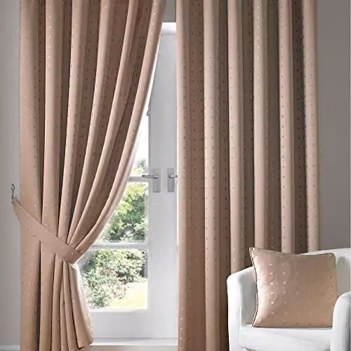 Ideal Textiles Madison Pencil Pleat Taped Top Curtains, Beige, W: 90 cm, H: 274 cm