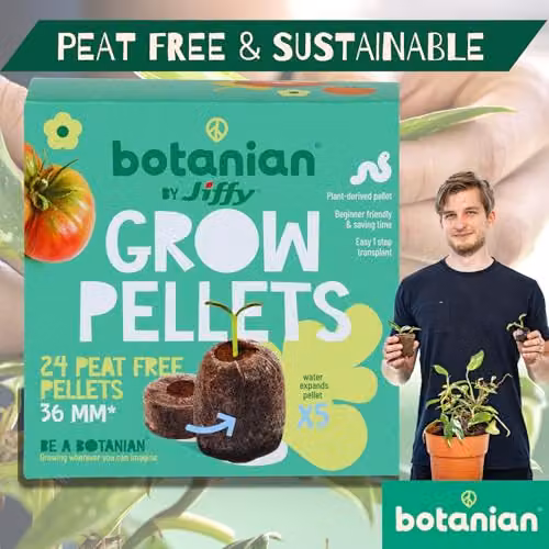 Jiffy Botanian 24 Peat-Free Coir Seed Pellets, 36mm Biodegradable Starter Plugs, Beige – 2