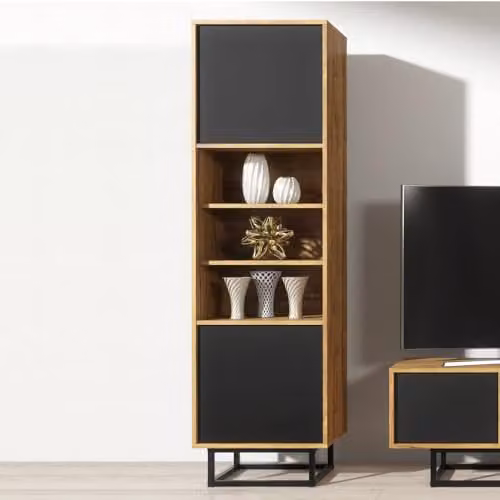 Creative Furniture Loft Display Cabinet in Oak and Black Matt – 7