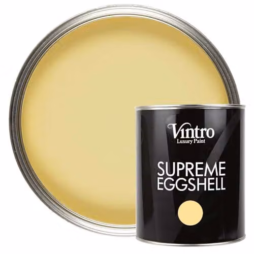 Vintro Eggshell and Satin Furniture Paint for Walls, Wood and Trim, Xanthe Light Yellow, 1 Litre