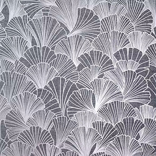Arthouse Ginkgo Wallpaper in Grey and Silver – 1