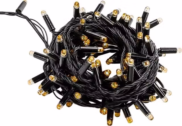 Techmar Linea All Season LED String Lights in Black with Warm White Light