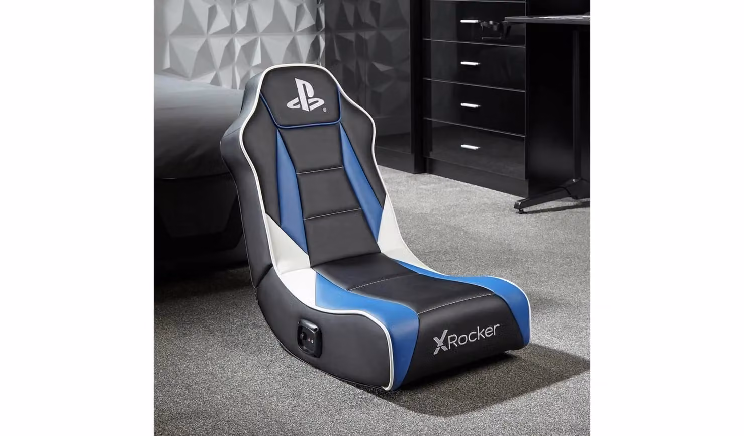 X Rocker PlayStation Geist Gaming Chair Black Folding Floor Rocker