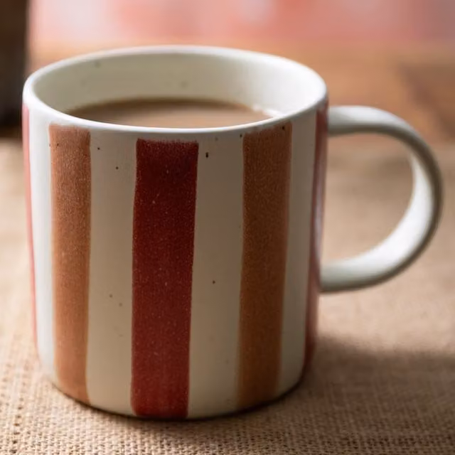 Mikasa Pink, Orange and White Stoneware Mug, 380ml