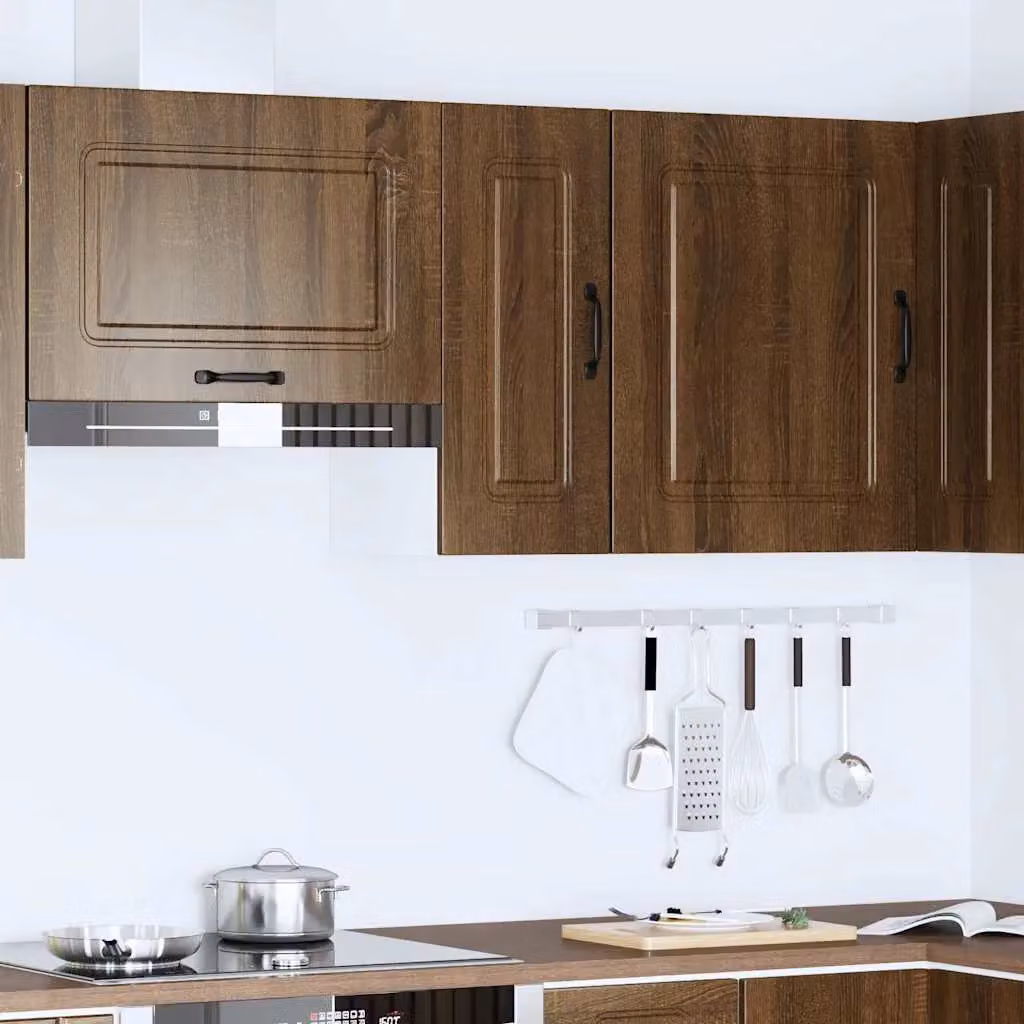 Berkfield Home Kalmar Kitchen Wall Cabinet in Brown Oak Matt Engineered Wood – 3