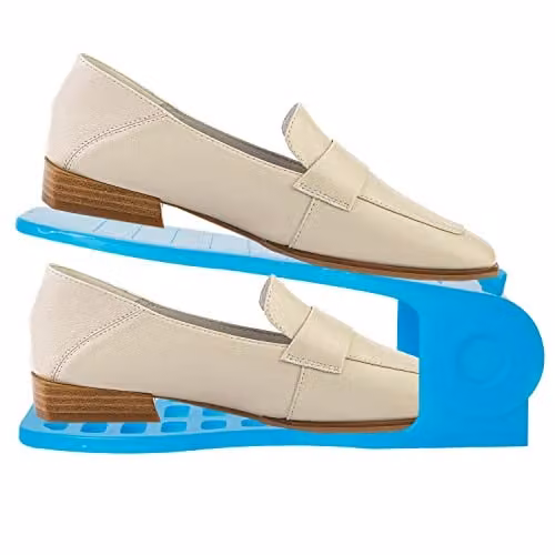 AQUARIUS Blue Space Saver Standard Size Stackable Anti-Slip Shoe Organisers