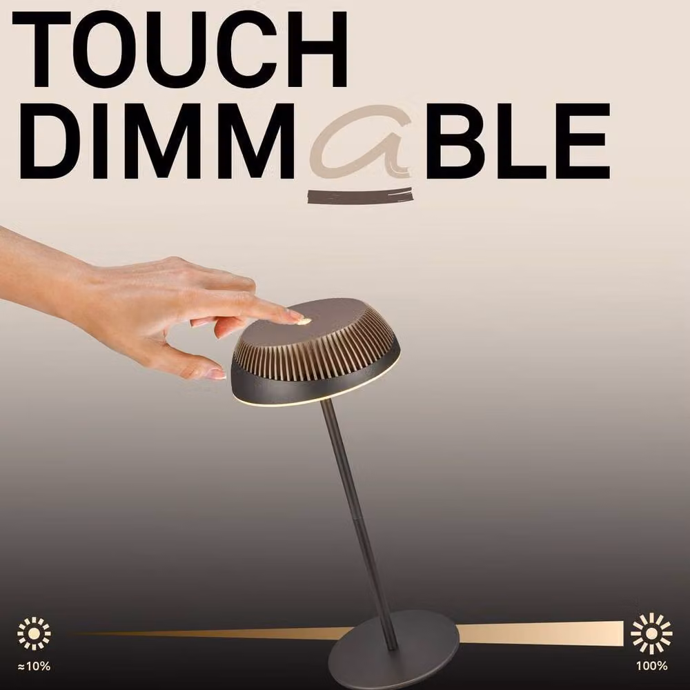 Briloner Pilia Rechargeable LED Table Lamp, Anthracite Bronze Metallic, H 32 cm x W 14 cm x D 14 cm – 5