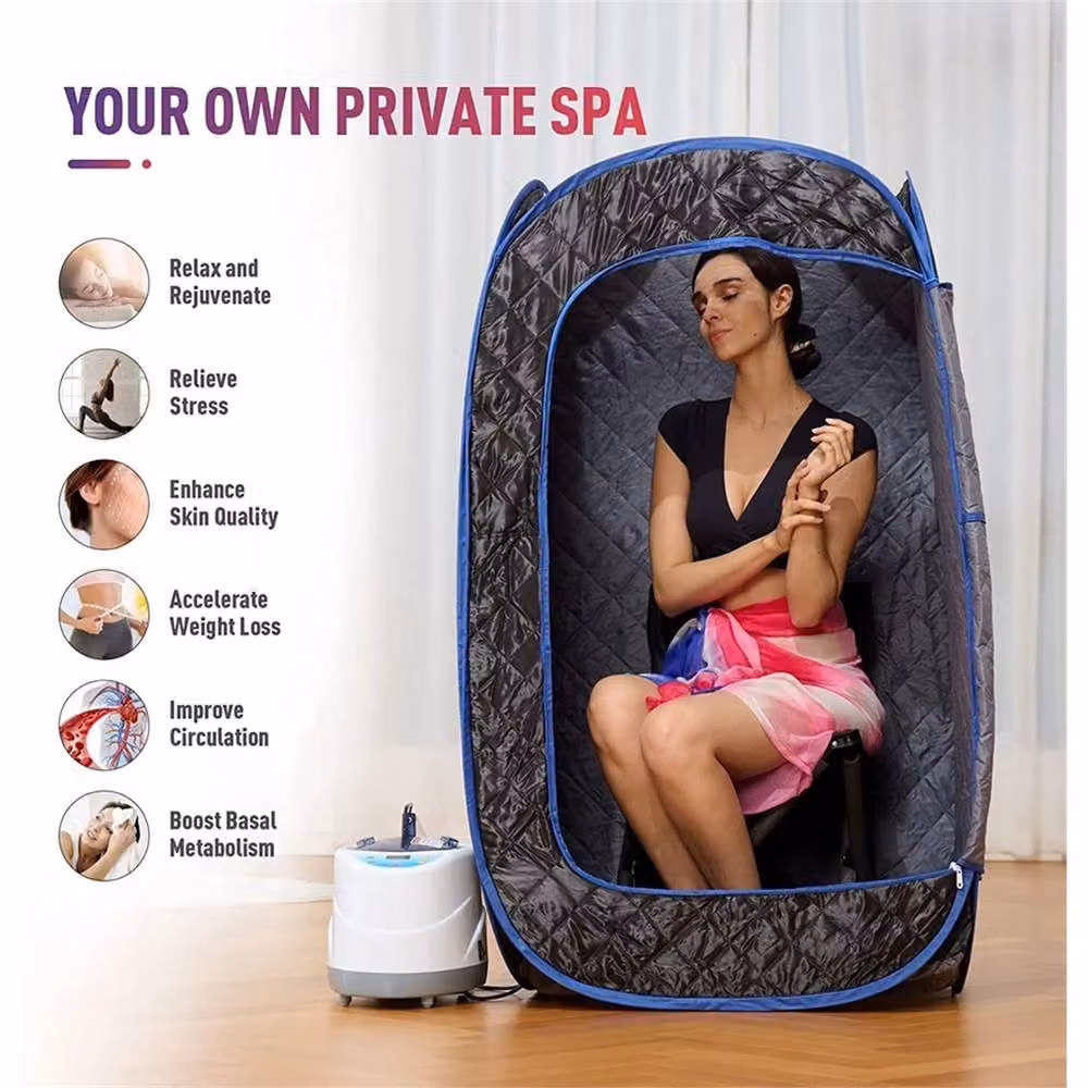 Kelvenix Portable Full Body Steam Sauna Spa Room in Black, W: 520 cm, H: 10000 cm – 2