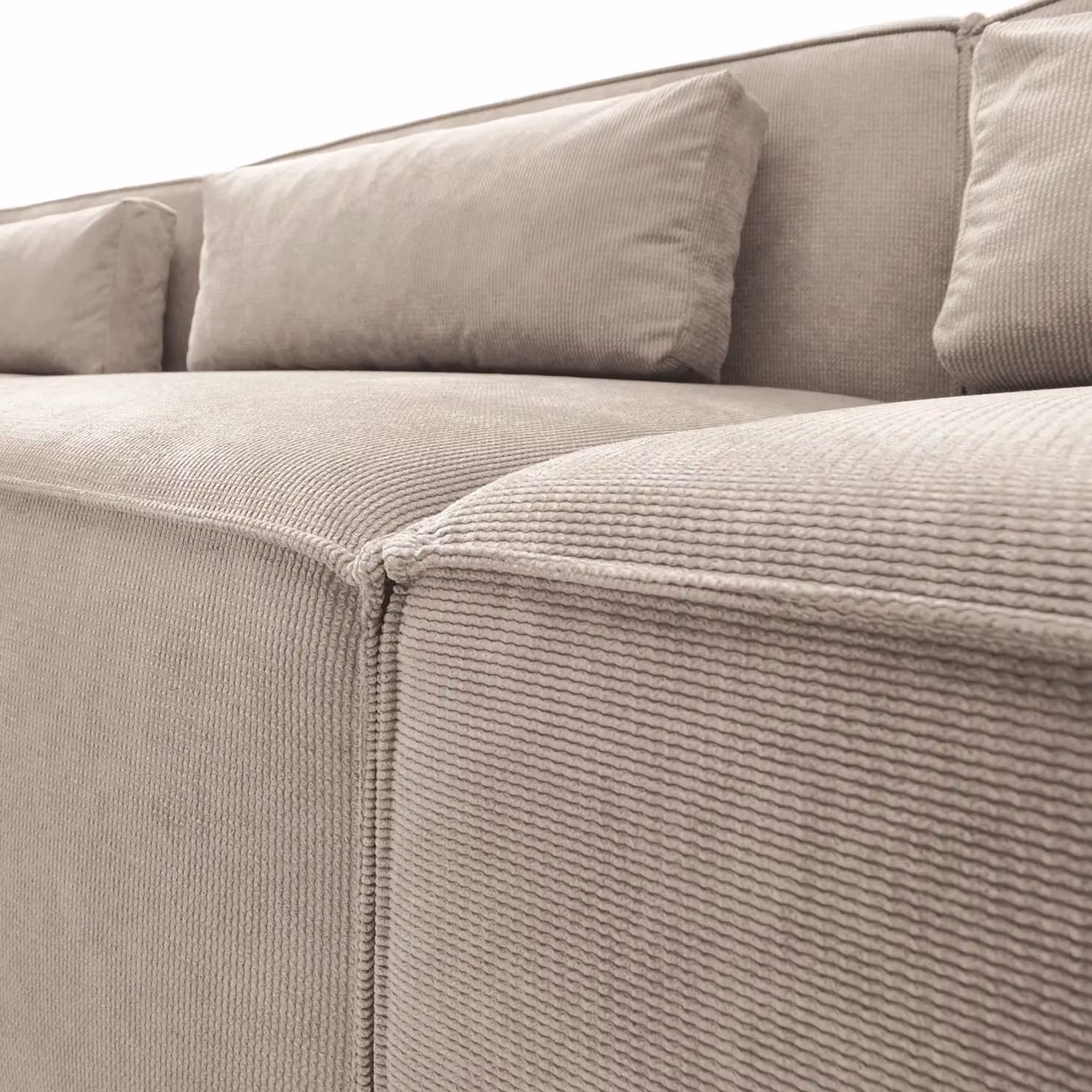 Abakus Direct Doris Large Reversible L-Shaped Corner Sofa in Beige Fabric, W: 282 cm, D: 257 cm, H: 73 cm – 3