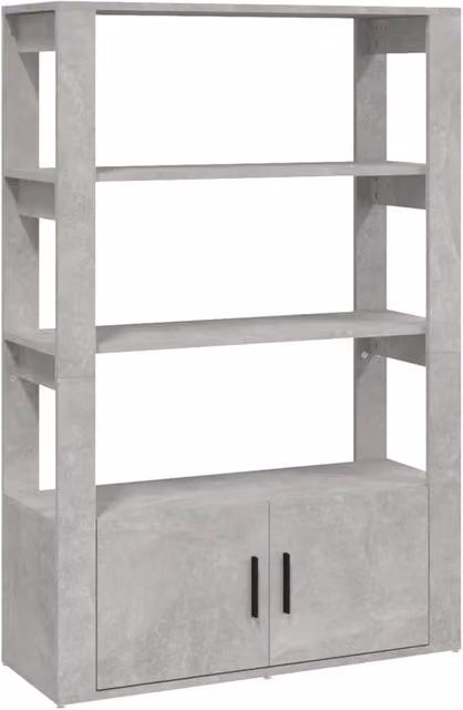 Berkfield Home Sideboard in Concrete Grey, W/D/H: 80 x 30 x 119.5 cm