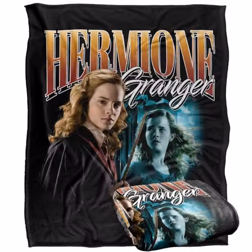 LOGOVISION Harry Potter Hermione Granger Homage Super Soft Fleece Throw Blanket, Multicolour, W: 127 cm x L: 152.4 cm – 1