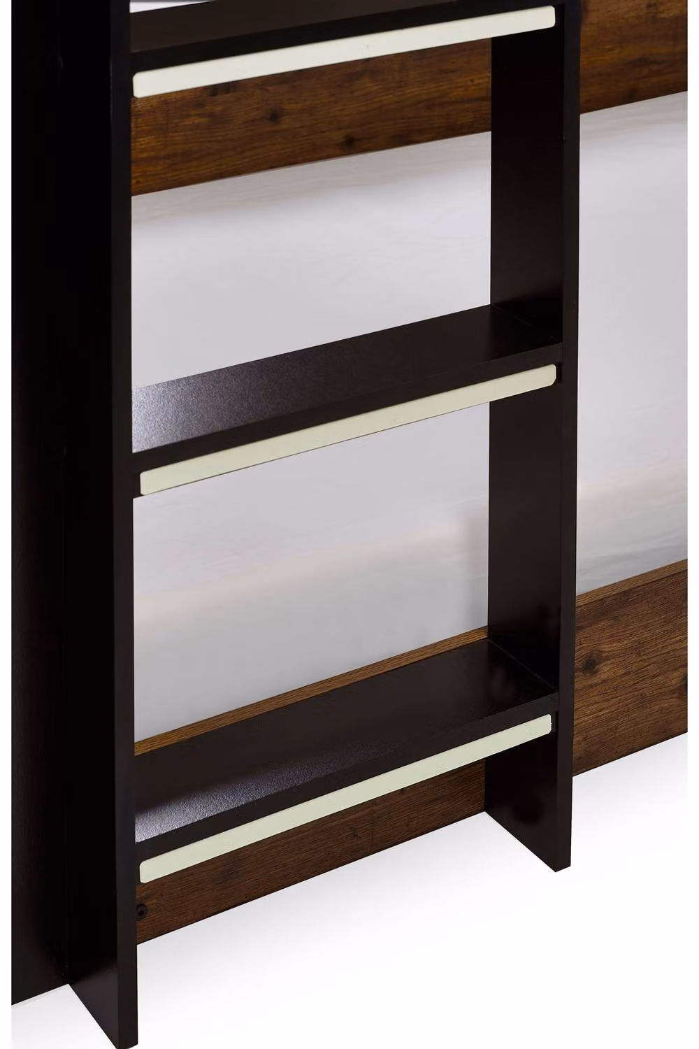 Julian Bowen Solomon Solid Wood Bunk Bed Frame with Stairs and Side Compartments in Black, Sand or Brown, W/D/H: 90 x 190 cm – 5