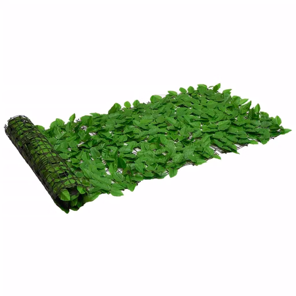 Berkfield Home Semi-Transparent Artificial Hedge Balcony Screen with Green Leaves, W: 300 cm, H: 75 cm – 2