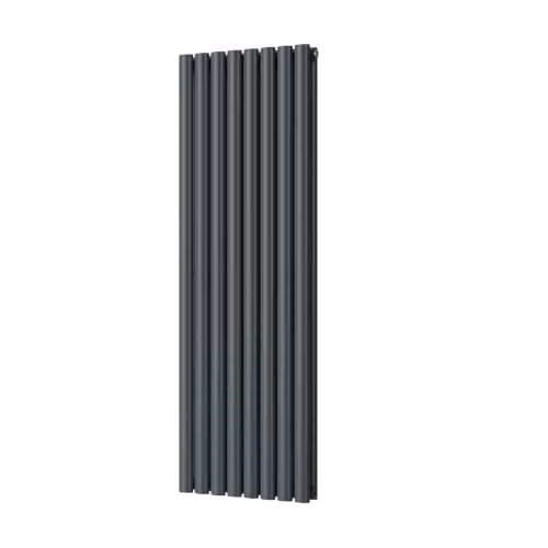 UK Radiators Omeara Anthracite Elliptical Tube Vertical Designer Radiator, W: 46.4 cm, H: 140 cm – 2
