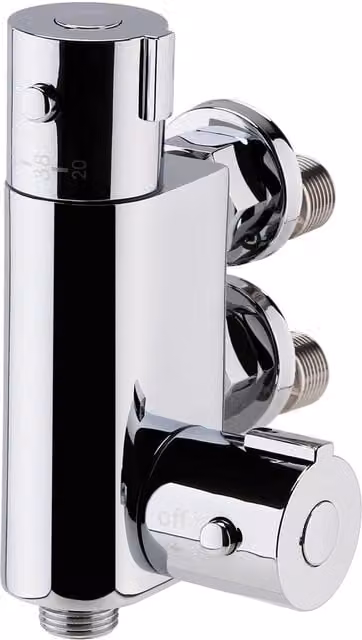 Balterley Round Vertical Thermostatic 1 Outlet Shower Bar Valve in Chrome Silver – 1