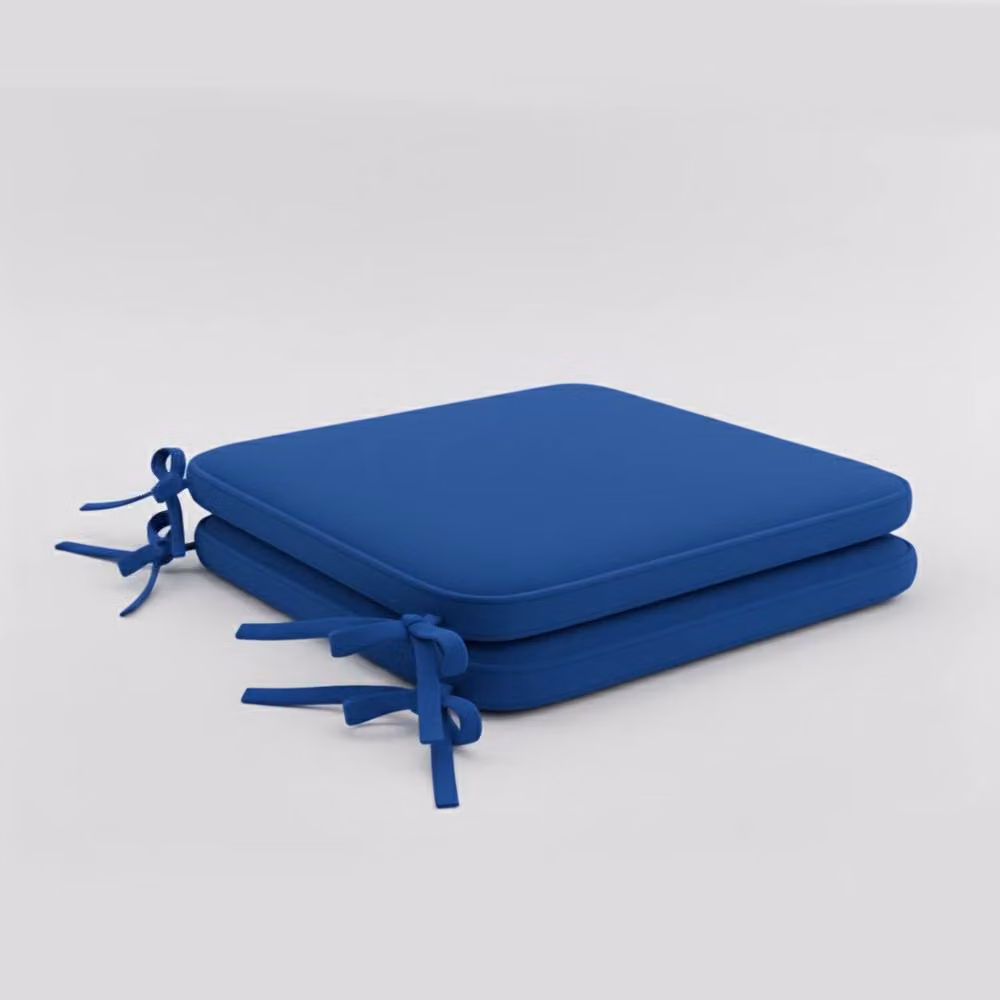 Snug City Pack of 2 Navy Blue Foam Seat Pads with Ties for Dining and Kitchen Chairs – 2