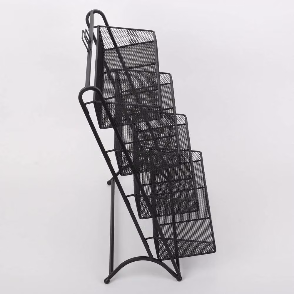 FORGEVIO 4 Layer Metal Retail Shop Display Rack Shelf Counter in Matt Black – 3