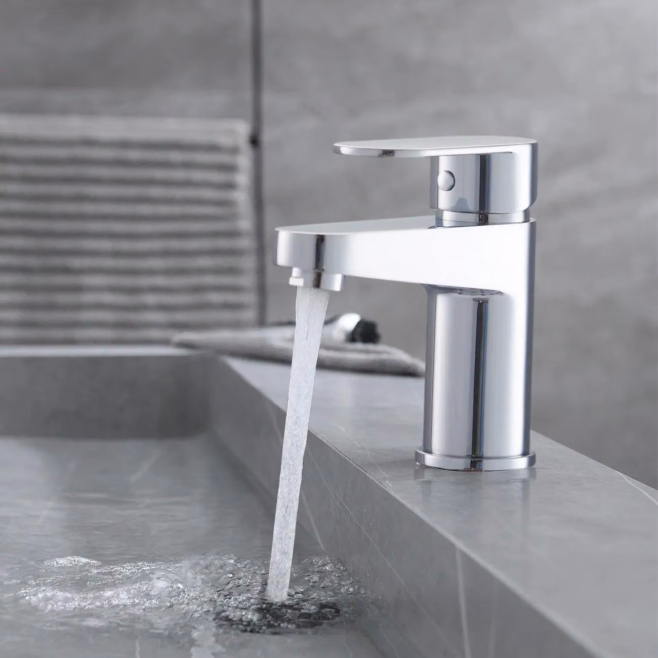 BATHWEST Single Lever Basin Mixer Tap in Brushed Chrome Silver – 2