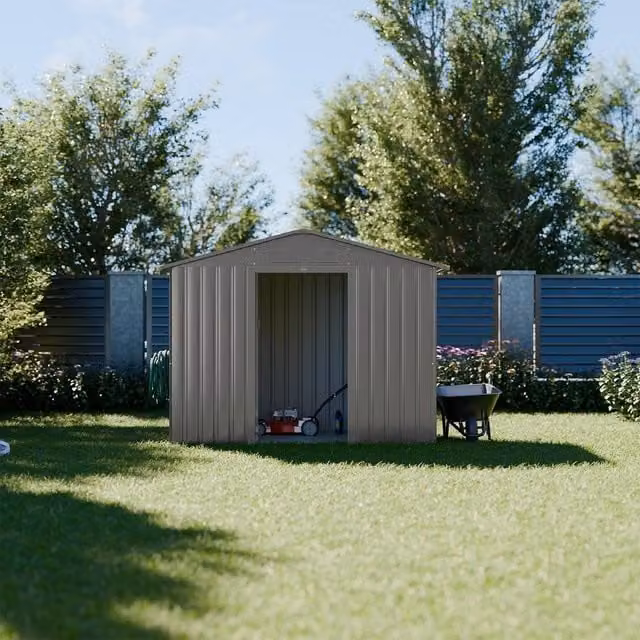 Sweekeek Garden Shelter in Taupe with Anchor Kit and Galvanised Steel Construction – 1
