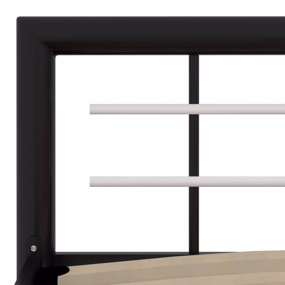 Berkfield Home Metal Bed Frame in Black and White, W/D/H: 120 x 200 cm – 3