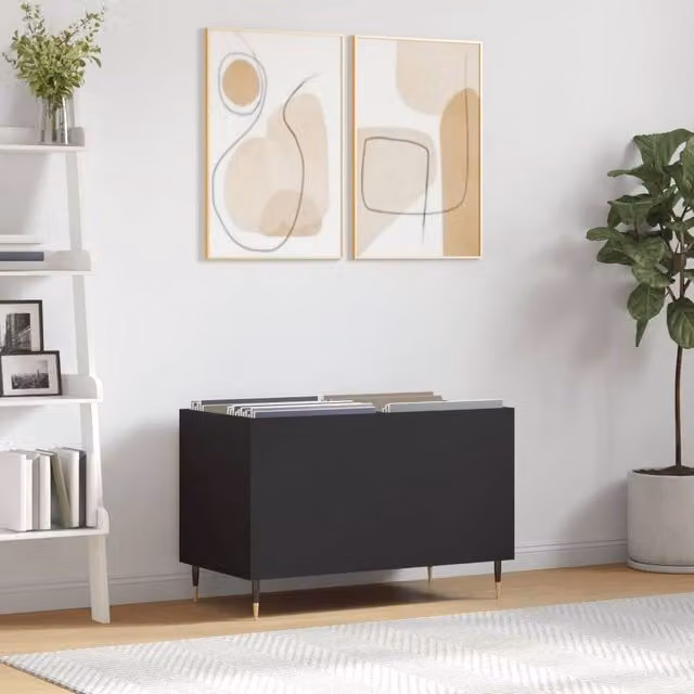 Berkfield Home Industrial Record Cabinet in Black, W: 74.5 cm, D: 38 cm, H: 48 cm – 1
