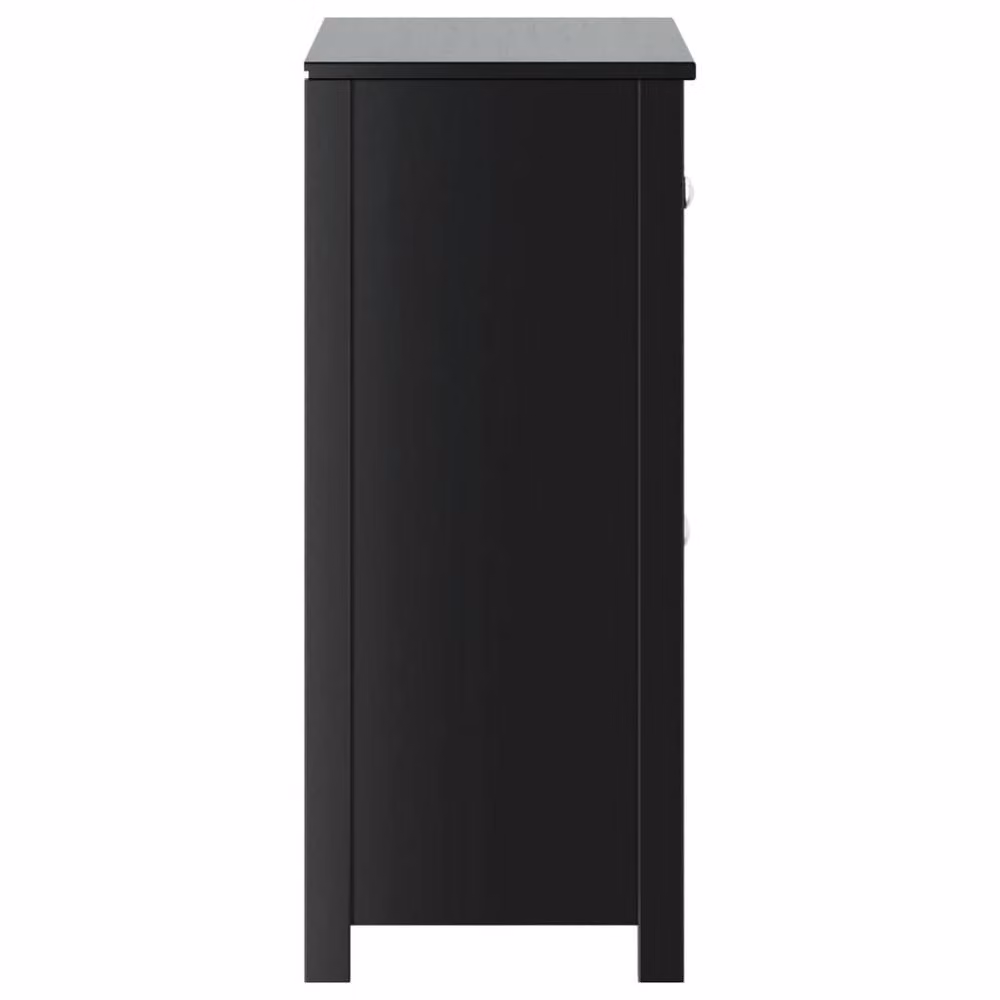 Berkfield Home Beautiful Bathroom Cabinet Berg in Black Solid Wood Pine, W: 69.5 cm, D: 34 cm, H: 80 cm – 3