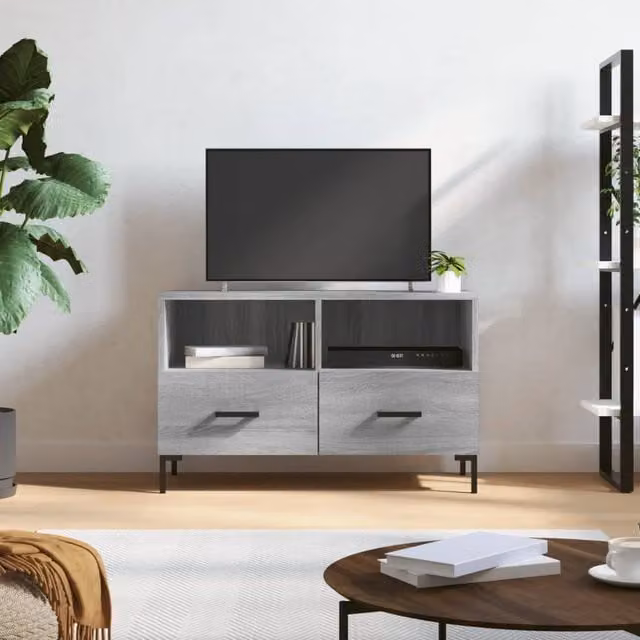 Berkfield Home Modern Grey TV Cabinet W/D/H: 80 x 36 x 50 cm