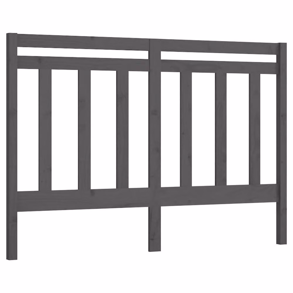 Berkfield Home Beautiful Bed Headboard in Grey Solid Pine Wood, W: 126 cm, D: 4 cm, H: 100 cm – 2