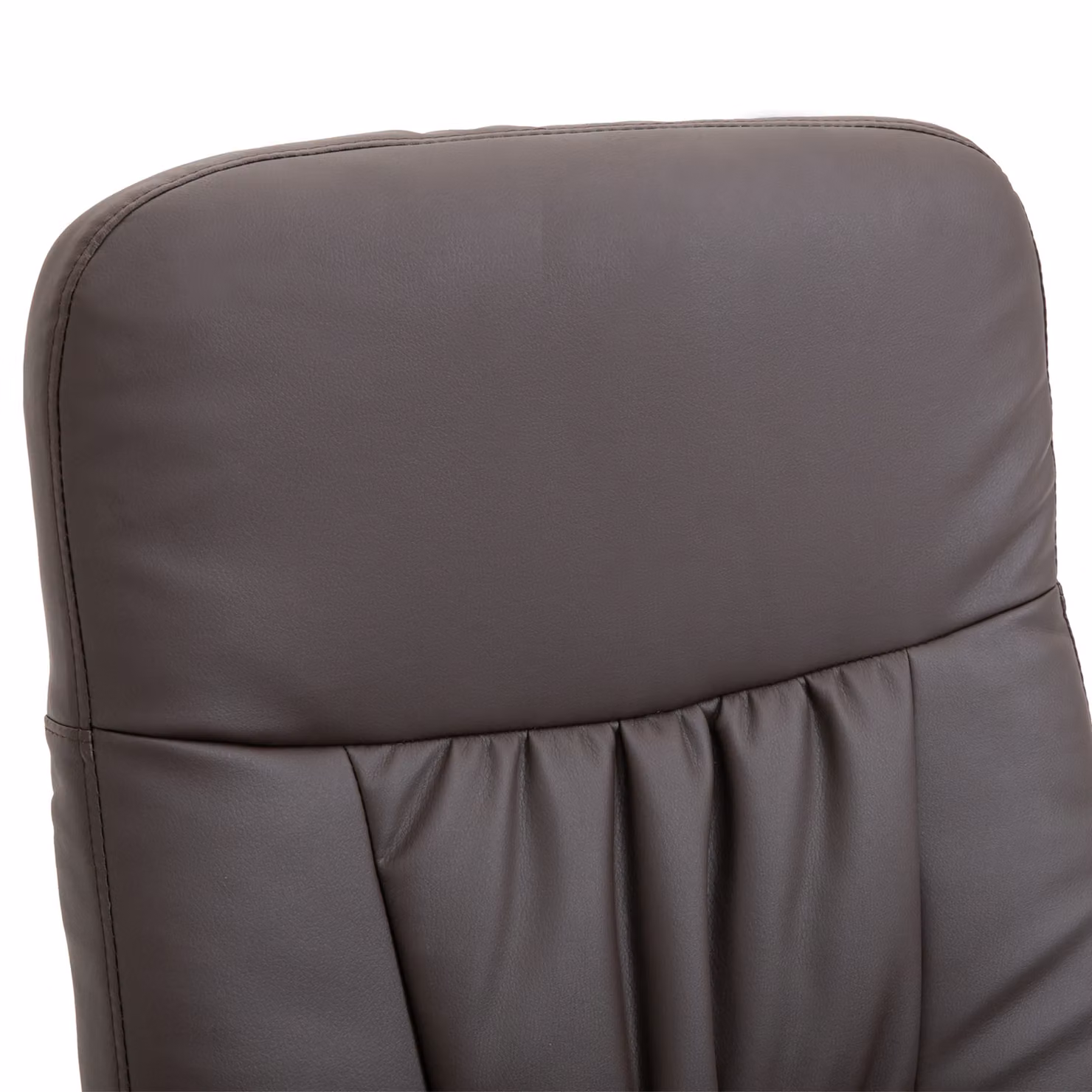 HOMCOM Executive Recliner Chair with Footstool, Brown Synthetic Leather High Back Armchair with 360 Degree Swivel and Manual Lever Recline – 8