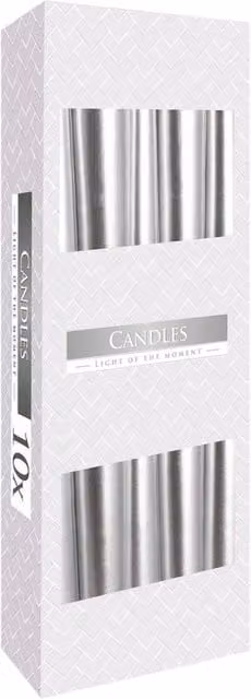 KDMD Silver Metallic Taper Candle