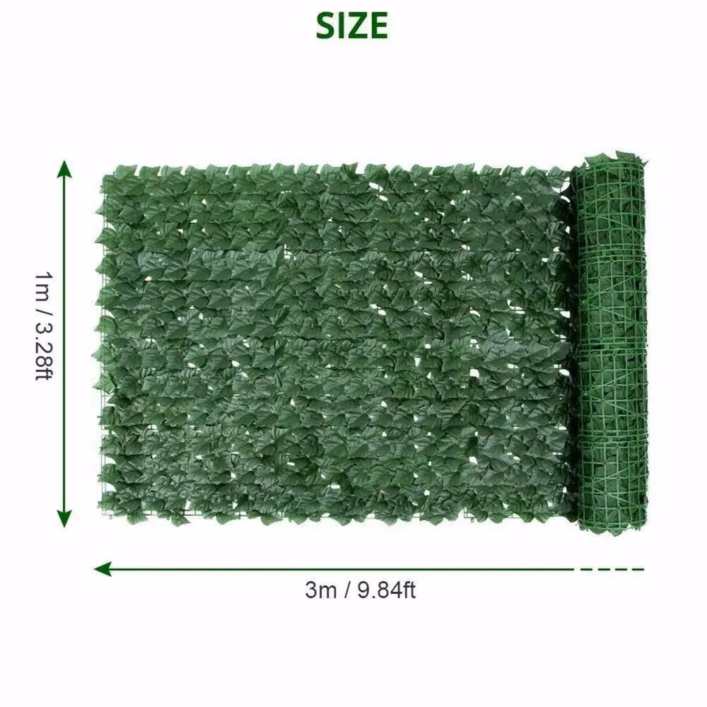 Nordara Green Artificial Ivy Hedge Opaque Wall-Mounted Privacy Screening, Length: 300 cm – 2