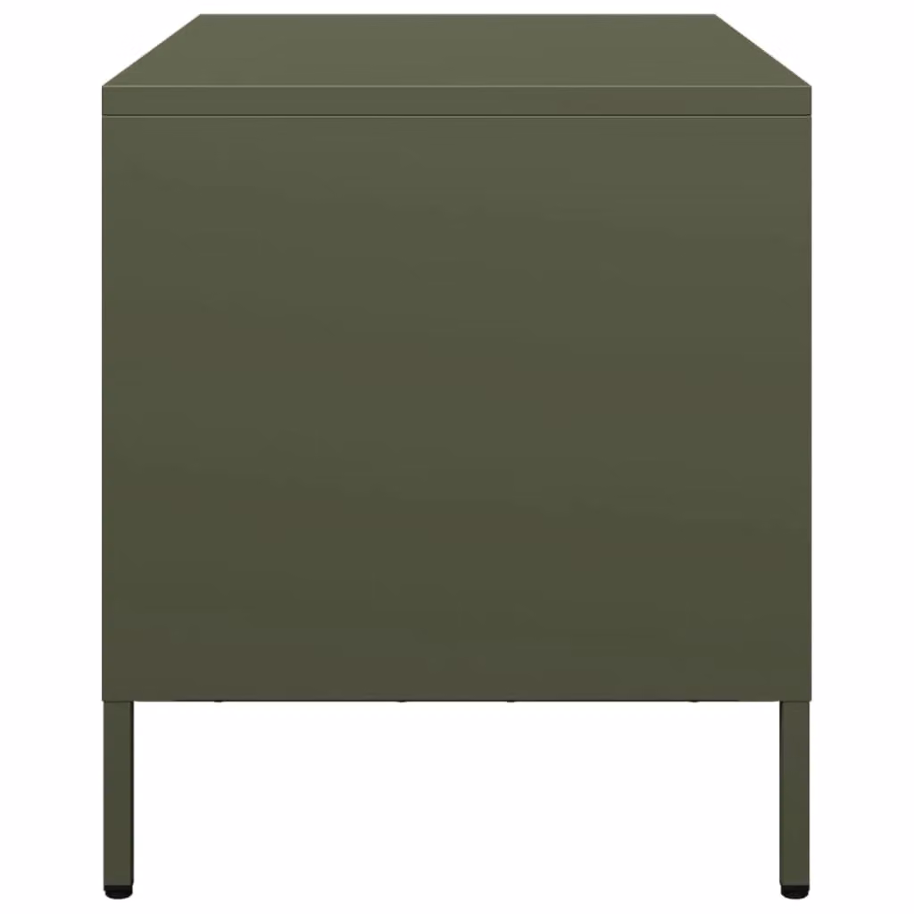 Berkfield Home Industrial TV Cabinet in Olive Green, Cold-rolled Steel, W/D/H: 68 x 39 x 43.5 cm – 4