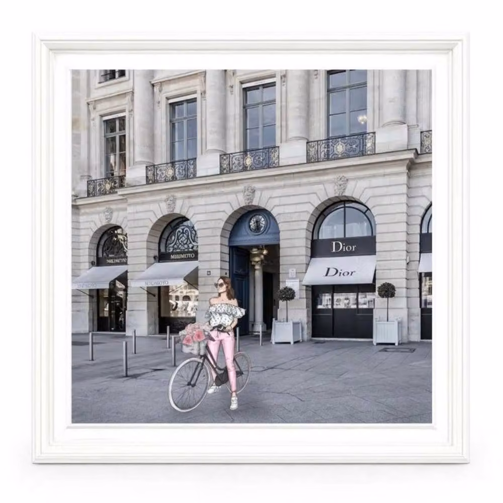 HOME LUXE INTERIOR Dior Joaillerie White Step Frame Luxury Wall Art, W: 70 cm, H: 70 cm – 3
